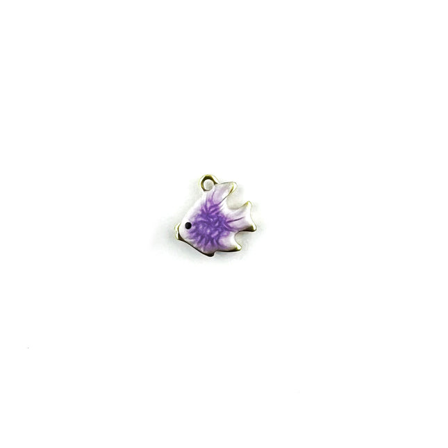 Purple enamelled fish charm