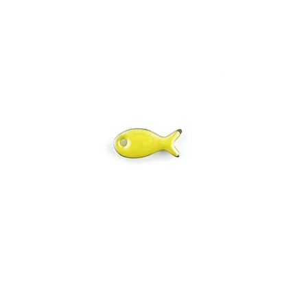 Yellow Enamel Gold Plated Fish Charm