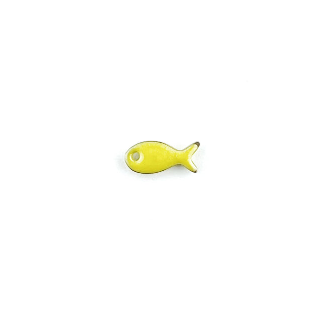 Yellow Enamel Gold Plated Fish Charm