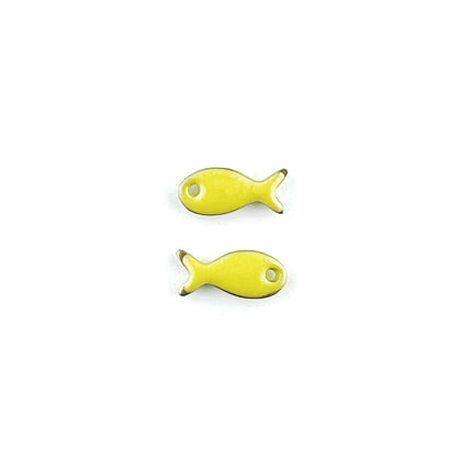Yellow Enamel Gold Plated Fish Charm