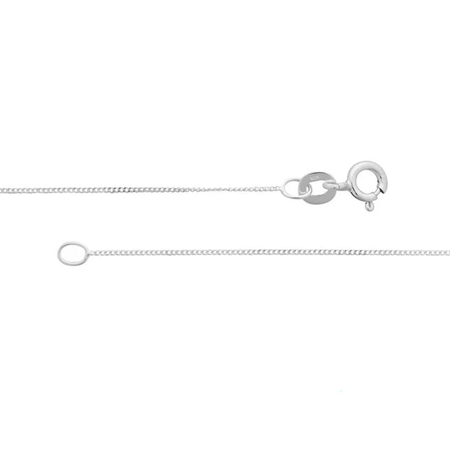 18 inch Sterling Silver Diamond Cut Curb Chain