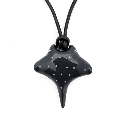 Ceramic Stingray Pendant - Black