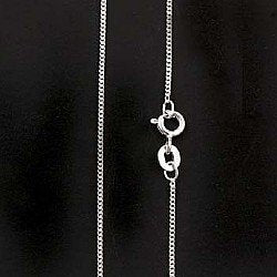 16 inch Sterling Silver Curb Chain Diamond Cut