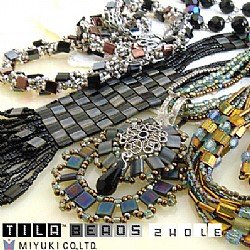 TL464 Haematite Miyuki Tila Beads