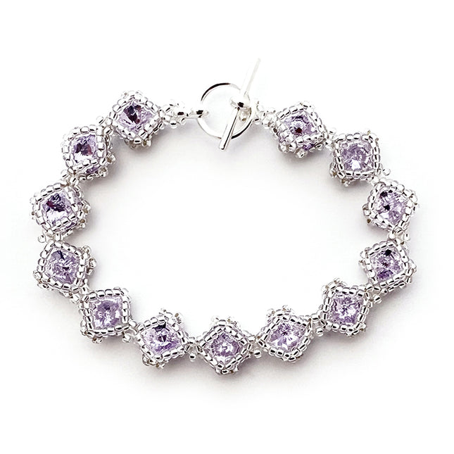 Violet & Crystal - Netted Rivoli Diamond Bracelet and Earring Kit