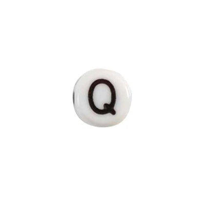 Glass Letter Q Alphabet Bead