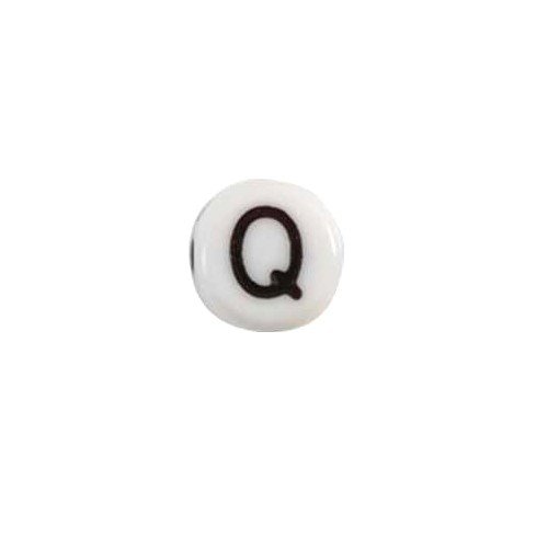 Glass Letter Q Alphabet Bead