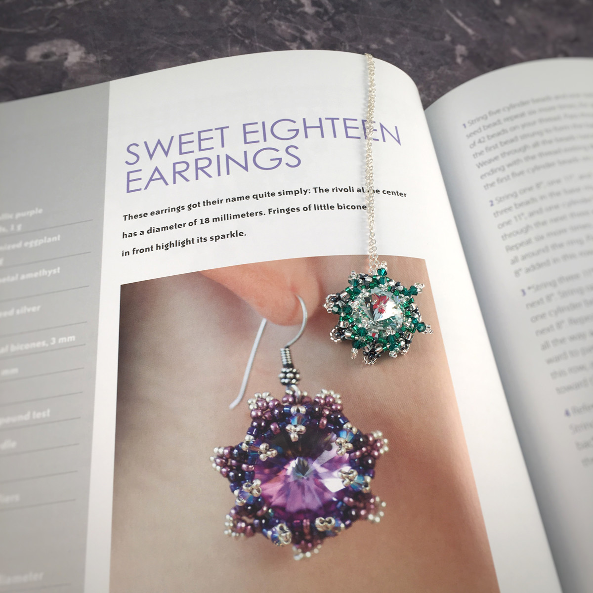 sabine lipperts beaded fantasies - sweet eighteen earrings and pendant