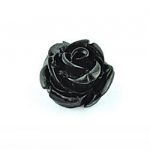 10mm black resin rose bead