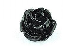 10mm black resin rose bead