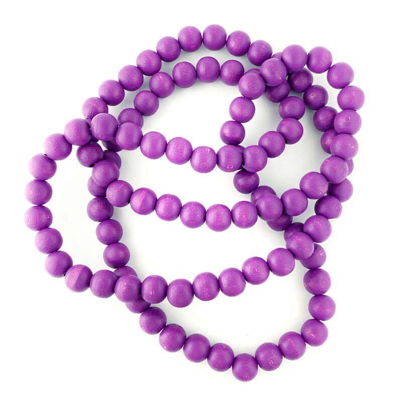 10mm Purple Round Wooden Beads