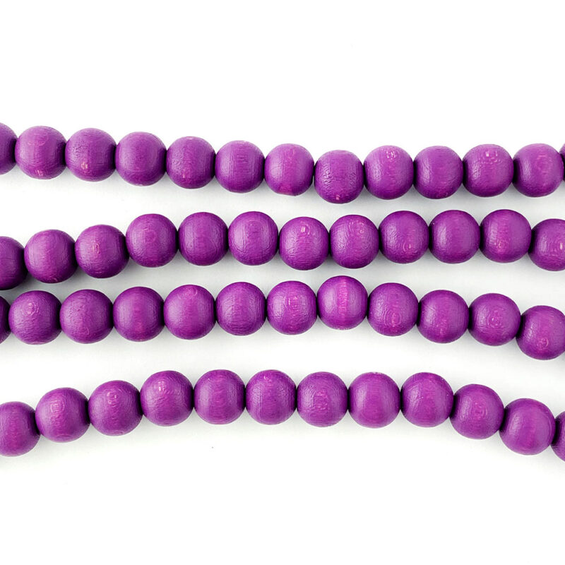  10mm Purple Round Wooden Beads
