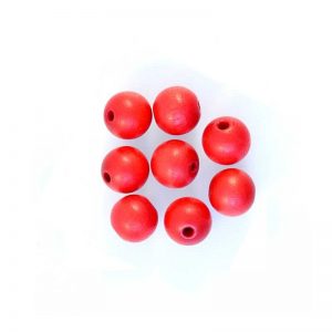 10mm red round wooden beads