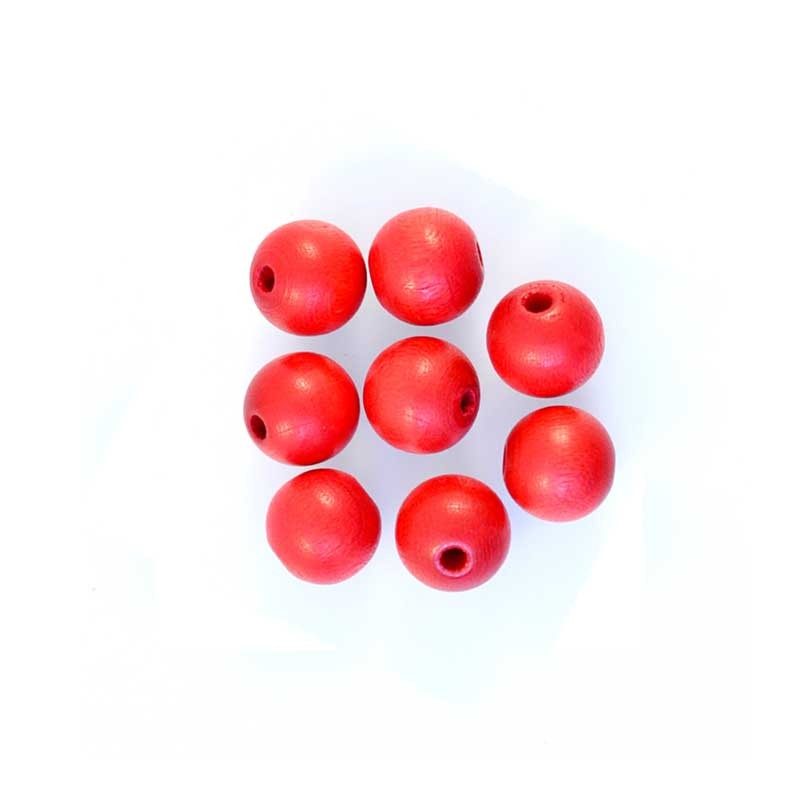 10mm red round wooden beads