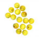 10mm yellow round wooden beads