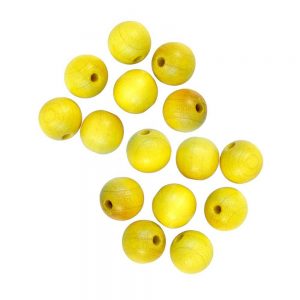 10mm yellow round wooden beads