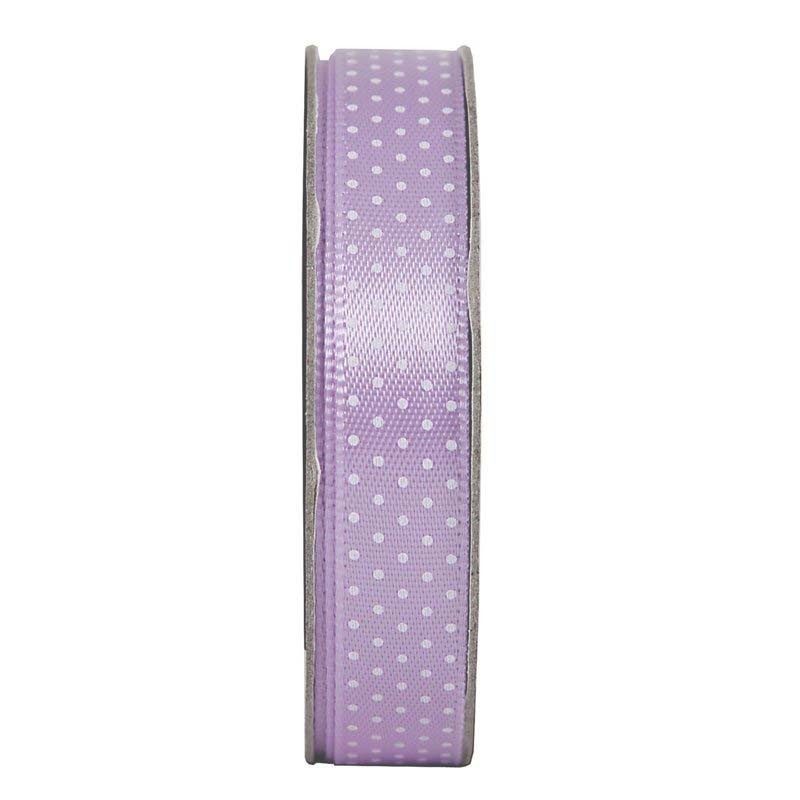10mm Spotty Satin Ribbon Lilac - 3m