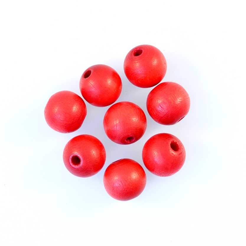 12mm Red Wooden Round Beads - The Bead Shop Nottingham Ltd