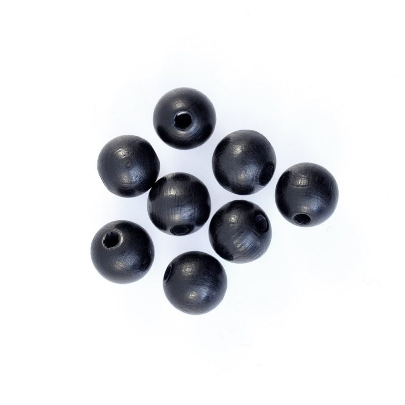 18mm round black wooden beads