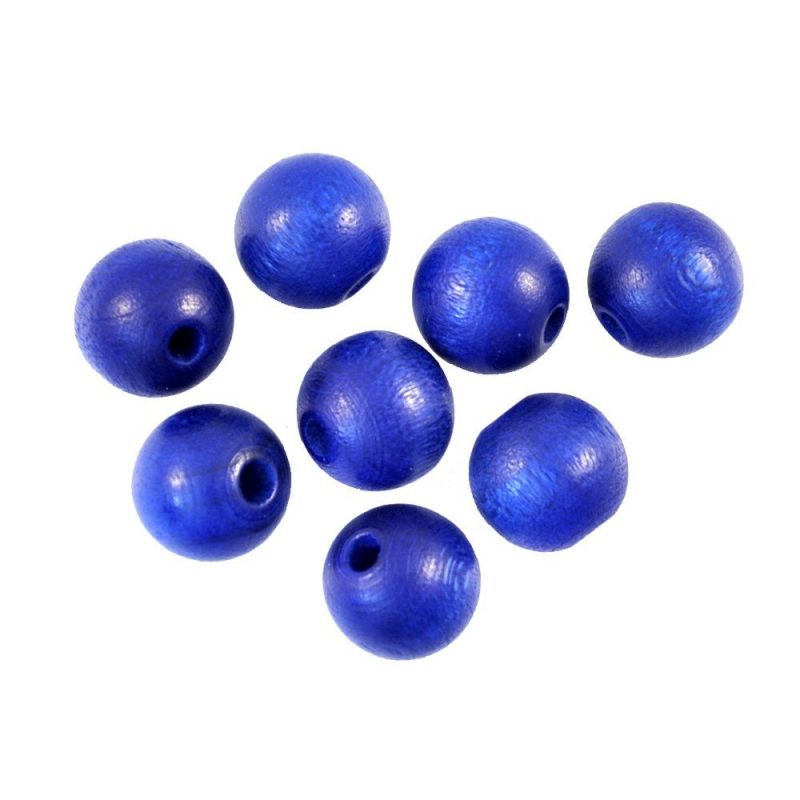 18mm Round Wooden Beads Blue*