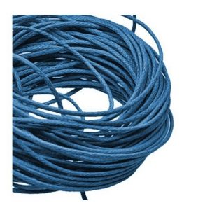 1mm Waxed Cotton Cord Blue - 1m