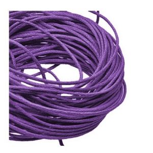 1mm Waxed Cotton Cord Purple - 1m