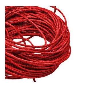 1mm Waxed Cotton Cord Red - 1m