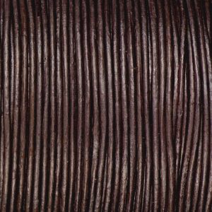 1mm Dark Brown Round Leather Cord