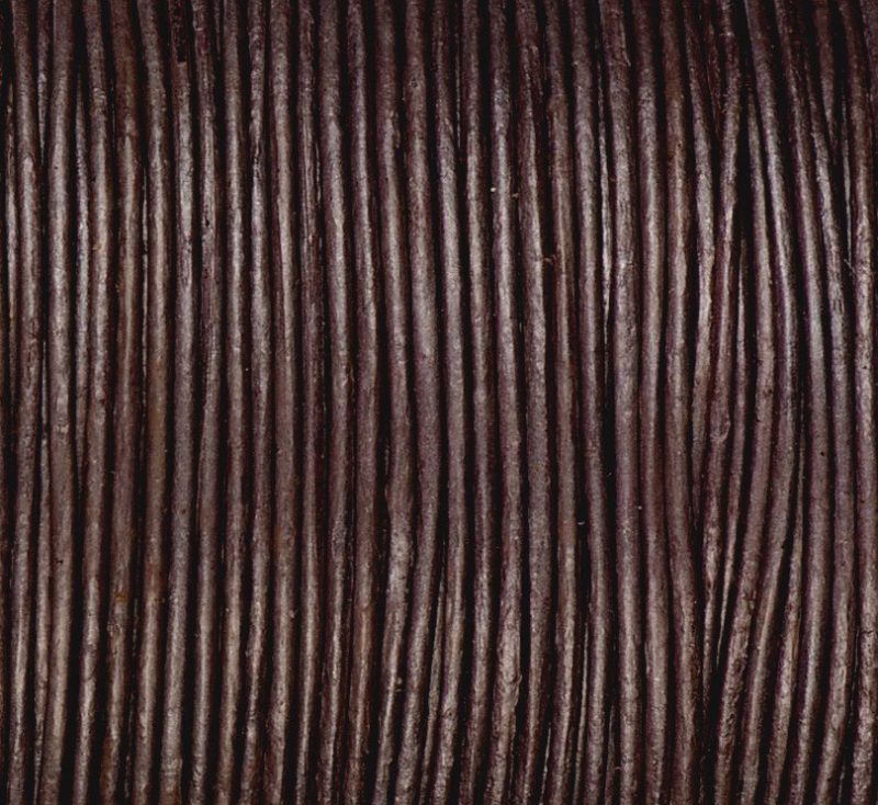 1mm Dark Brown Round Leather Cord