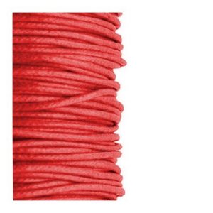 2mm Waxed Cotton Cord Red - 1m