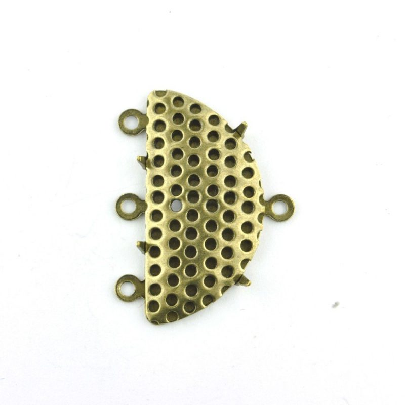 Antique Gold 25mm Semi Circle Sieve Connector*