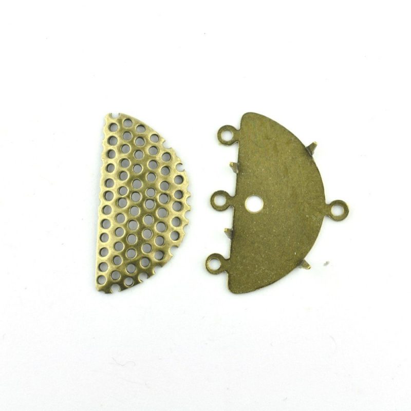 Antique Gold 25mm Semi Circle Sieve Connector* - Image 2