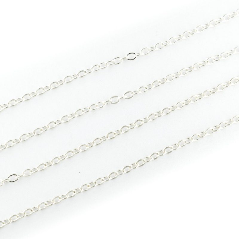 Small Link Cable Chain Silver Plated 3x2mm