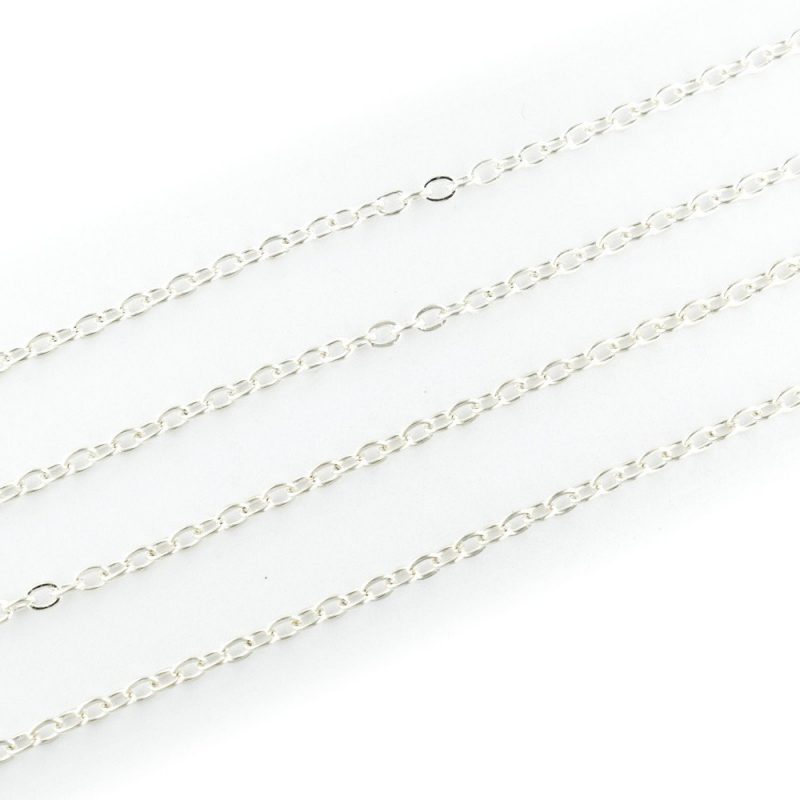 Small Link Cable Chain Silver Plated 3x2mm