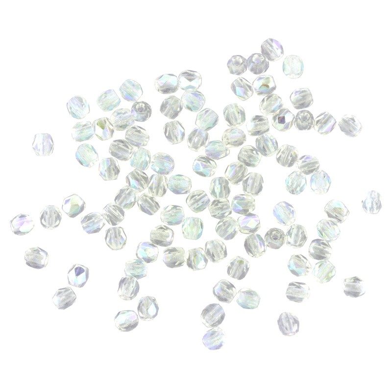 3mm Faceted Czech Glass Crystal AB - 1000