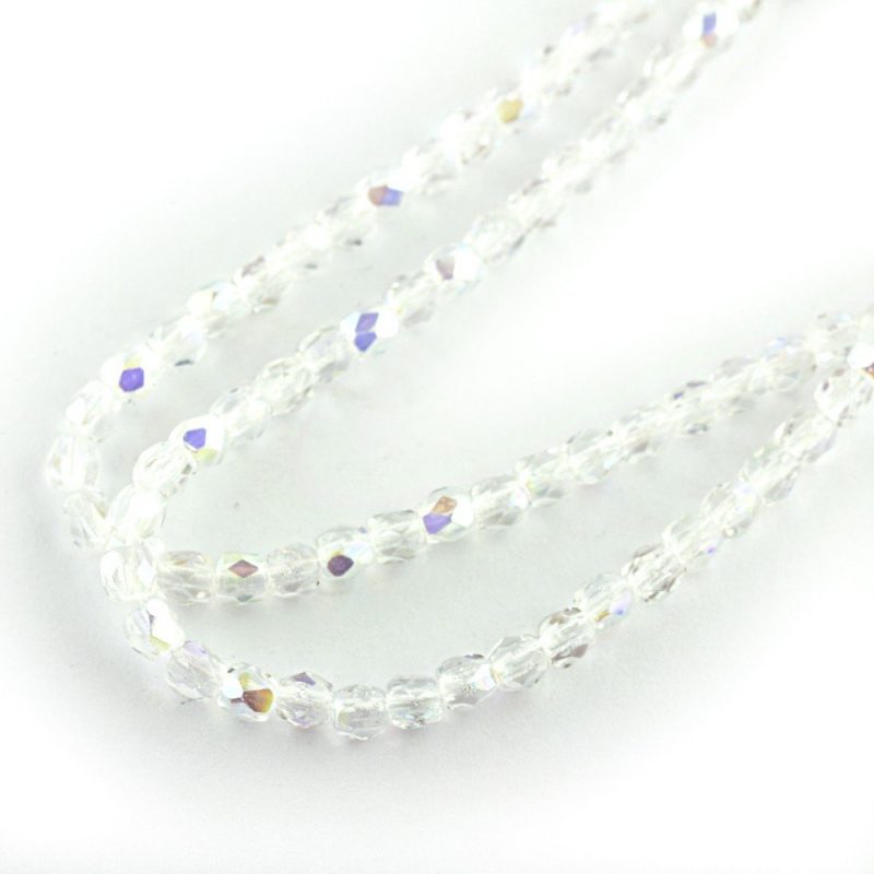 3mm Faceted Czech Glass Crystal AB - 1000 - Image 3