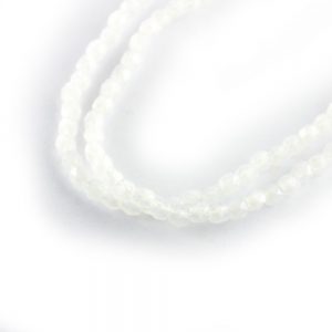 3mm faceted czech glass beads in white opal