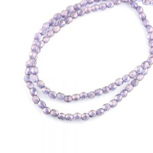 3mm Purple Lustre Faceted Czech Glass - 1200