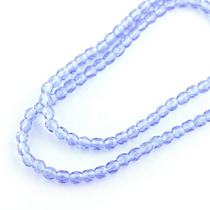 3mm Transparent Blue Faceted Czech Glass - 1200