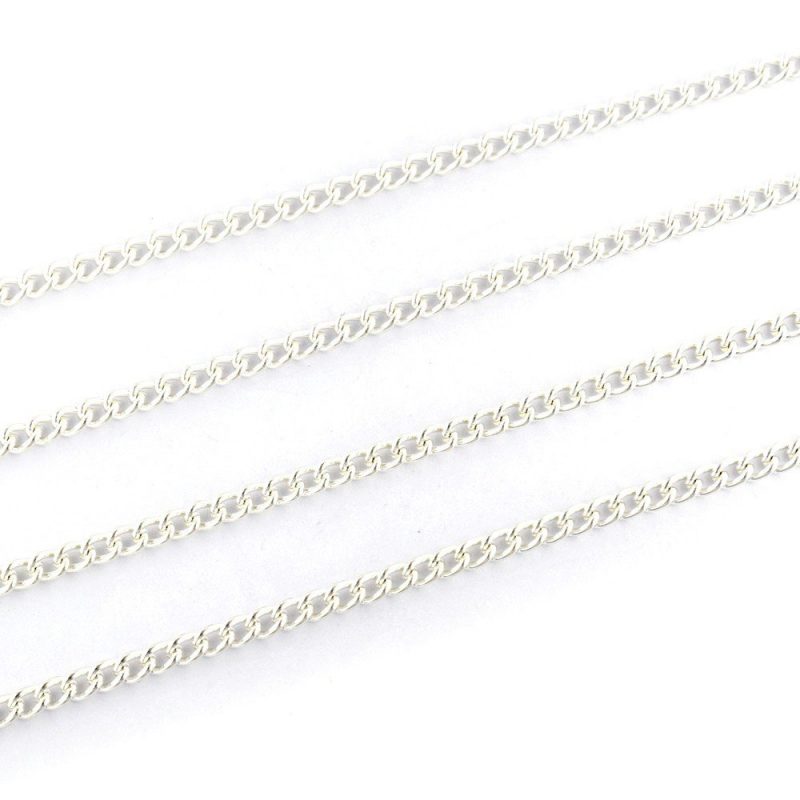 Medium Curb Chain Silver Plated 4x3mm