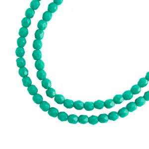 4mm faceted czech glass teal