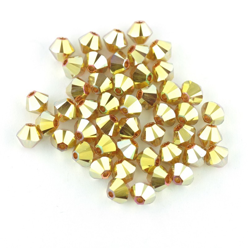 4mm Metallic Sunshine 2x Swarovski Xilion Crystal bead The Bead Shop