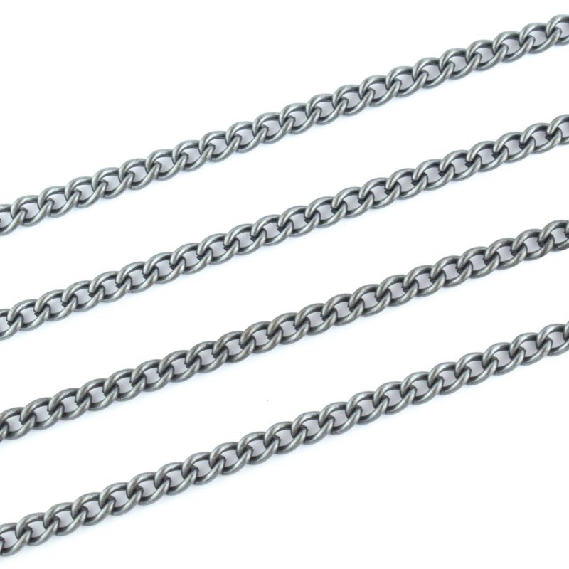 Medium Curb Chain Black Plated 6.5x4.5mm