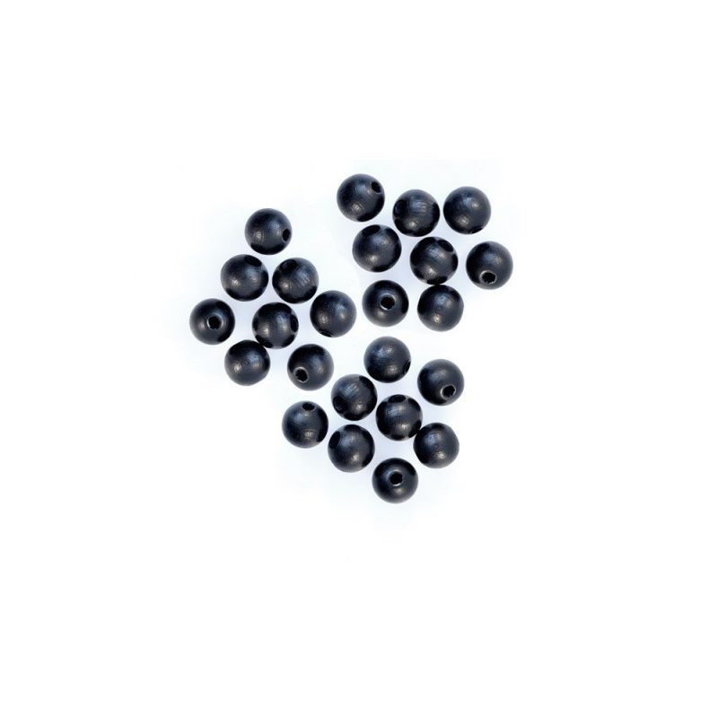 6mm black round wooden beads