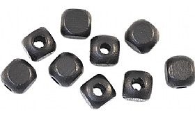 Black coloured wooden cube bead