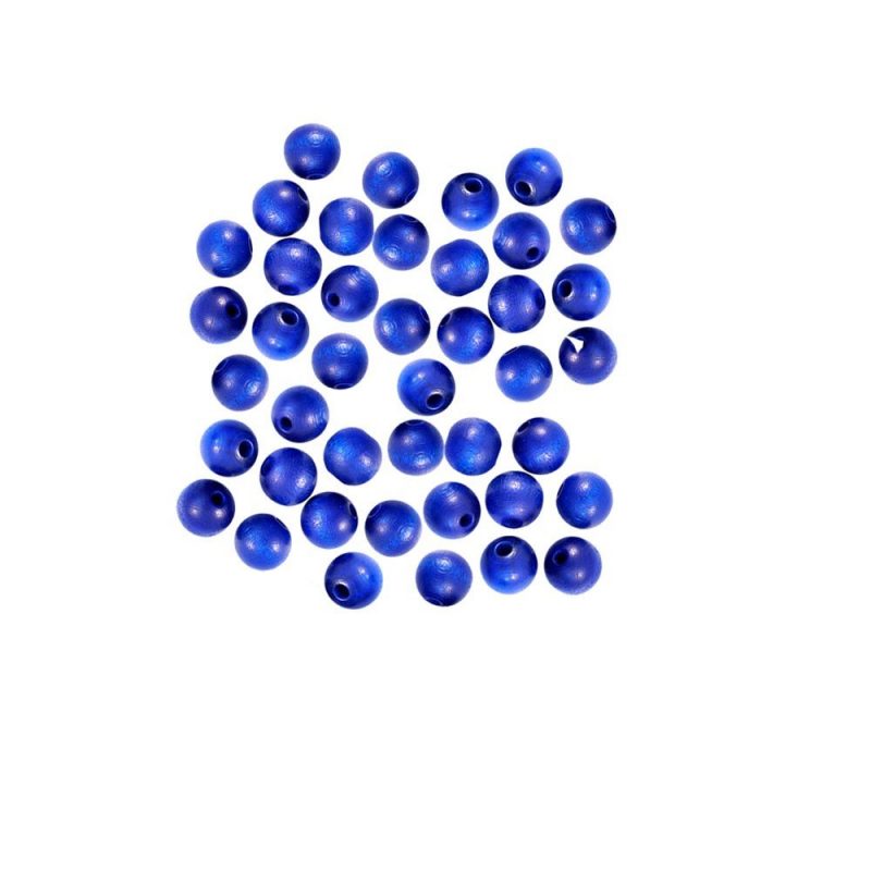 6mm blue round wooden beads