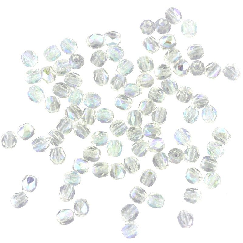 6mm crystal ab czech faceted glass beads