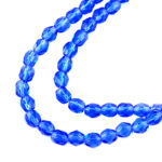 6mm cech glass faceted beads transparent blue