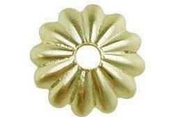 6mm Fluted Cup Bead Cap Gold Plated