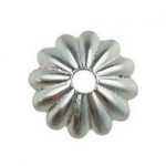 6mm Fluted Cup Bead Cap Silver Plated